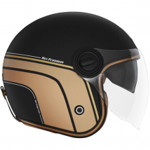 Casque Jet Heritage NOX Noir mat Or, taille S