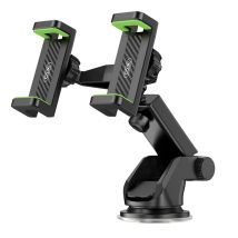 Support Voiture Double Pince Fixation Ventouse Boule-RAM rotative 360° Noir