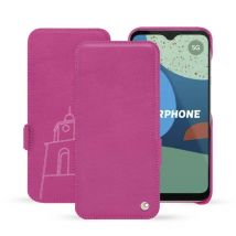 Housse cuir Fairphone 4 - Rabat horizontal - Rose - Cuir lisse premium