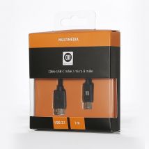 D2 Diffusion D2USBCMICROB100N câble USB USB 3.2 Gen 2 (3.1 Gen 2) 1 m USB C Micro-USB A Noir
