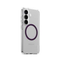 PanzerGlass CARE by Flagship Case Transparent Urban Combat w. Plum Purple Qi Compatible Samsung Galaxy S25 funda para teléfono móvil Transparente - 