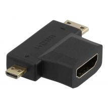 Deltaco HDMI-22G changeur de genre de câble 19-pin HDMI Type A 19-pin HDMI Type A, 19 Pins Micro HDMI Type D Noir