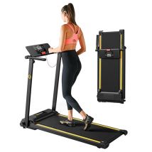 UREVO URTM006 Tapis Roulant Mini Pieghevole, Velocità Max 1-10 km/h, Area di Camminata 105*40 cm, Carico Max 100 kg, 12 Programmi HIIT Integrati - 