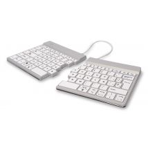 R-Go Tools Clavier ergonomique R-Go Split Break avec logiciel de pause, clavier ergonomique divisé, QWERTY (ES), bluetooth, blanc