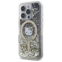 Étui Hello Kitty pour iPhone 16 Pro 6.3 or étui rigide Liquid Glitter Fever MagSafe