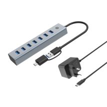 Conceptronic HUBBIES21GP hub & concentrateur USB 3.2 Gen 1 (3.1 Gen 1) Type-A 5000 Mbit/s Gris