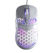 Ratón gaming cableado Onlan SO-4 Honeycomb RGB 3600 DPI 6 botones Ergonómico Diestro Blanco - Nuevo