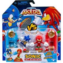 Dúo de figuras de acción Sonic vs Knuckles - AKEDO - Pack de batalla trepidante, 2 figuras y mandos incluidos - Nuevo