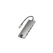Hub USB-C per Macbook&PC 8 porte: USB x 3 + HDMI 4k*2k@30Hz +RJ45 1000Mbit/s + USB-C (60W di carica e trasferimento) + unità SD e micro SD - Nuovo