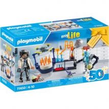 Coffret PLAYMOBIL Chercheurs avec Robots - Un Anniversaire Scientifique Amusant
