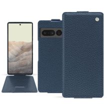 Housse cuir Google Pixel 7 Pro - - Bleu - Cuir grainé
