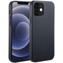 Accezz Coque arrière en cuir avec MagSafe pour Apple iPhone 12 (Pro) - Onyx Black