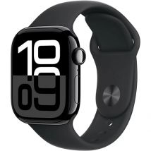 Apple Watch Series 10 (2024) GPS + Cellular, Boitier Noir de 46mm avec bracelet Caoutchouc M/L, Noir