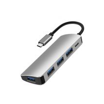 Hub USB C 5 ports 4 ports USB 3.1 gen 2 + 1 port USB C - Ports USB A = transferts jusqu'à 10 Gbps - Port USB-C = charge jusqu'à 100W (Power Delivery 