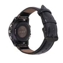 Bracelet de montre en cuir véritable pour Garmin Fenix 7X 7S Black 20 mm
