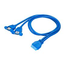 Akyga AK-CA-62 cable USB USB 3.2 Gen 1 (3.1 Gen 1) 65 m USB 3.0 19-pin 2 x USB 3.0 Azul - Nuevo