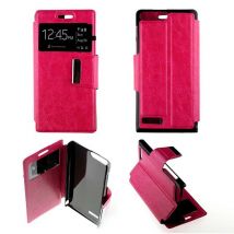 Etui Folio Rose Fushia compatible Huawei Ascend G6