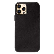 Coque MagSafe pour iPhone 12 Pro Max en Cuir Écologique Noir