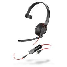 POLY Blackwire 5210 Auricolare Cablato A Padiglione Ufficio USB tipo-C Nero - Nuovo