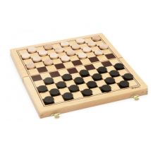 Jeujura - Juego de damas de madera plegable para toda la familia - Nuevo