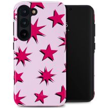 Selencia Coque arrière Vivid pour Samsung Galaxy S23 - Stars Rubine Red Light Pink