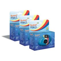 GT Photo GT27WP Realishot Splash - Pack de 3 Cámaras Descartables Impermeables, 27 Fotos, 35mm, 4K Ultra HD, Impermeable - Azul - Nuevo