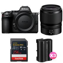 Cámara híbrida Nikon Z5 II + 35mm f/1.4 + 1 SanDisk 256GB Extreme PRO UHS-II + 3 Nikon EN-EL15c + Ebook 20 consejos para fotos que impactan - Nuevo