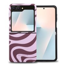 Selencia Coque arrière Vivid pour Samsung Galaxy Z Flip 7 - Wavy Swirl Pink Plum