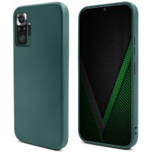 Coque en silicone Moozy Lifestyle pour Xiaomi Redmi Note 10 Pro et Pro Max, finition mate et doublure en microfibre douce, vert foncé