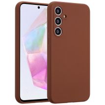 Accezz Coque Liquid Silicone pour Samsung Galaxy A35 - New Tea Brown