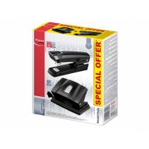 Pack grapadora metálica Maped Essentials E3543 + Taladro metálico E4024 - Grapa hasta 25 hojas a la vez - Admite grapas 24/6 y 26/6 - Perfora hasta 25