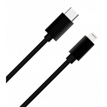 Câble USB C/Lightning 1m 3A Noir WOW