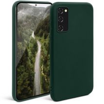 Funda de silicona Moozy Minimalist Series para Samsung S20, verde medianoche - Acabado mate fino y flexible en TPU - Nuevo
