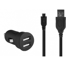 Cargador de coche 2.1A Fast Charge Mini + cable USB A/micro USB Negro Bigben - Nuevo