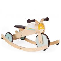 Tricycle Évolutif en Bois pour Enfants - Jouet à Bascule et Porteur