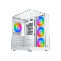 Boîtier PC XIGMATEK Aqua Compact EN48258 ATX Cube 4x120mm A-RGB Panneaux Verre Trempé Blanc