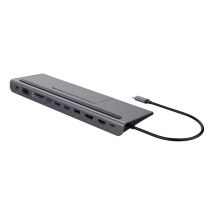 Deltaco USBC-DOCK2 station d'accueil Avec fil USB 3.2 Gen 1 (3.1 Gen 1) Type-C Gris