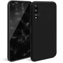 Carcasa de silicona Moozy Minimalist Series para Huawei Nova 5T y Honor 20, negra - Acabado mate fino y flexible en TPU - Nuevo