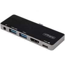 StarTech.com Adaptateur Multiport USB-C - USB-C vers 4K 60Hz HDMI 2.0 - Power Delivery Passthrough 100W - Hub USB 3.0 3 Ports - Audio - Mini Dock USB-