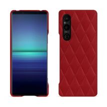 Funda de piel Sony Xperia 1 V - Tapa trasera - Rojo - Piel lisa cosida - Nuevo