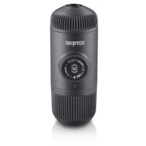 WACACO Nanopresso Machine Espresso Manuelle – 18 bars, café moulu, portable, sans batterie, extraction haute pression, idéale voyage & outdoor -Gris