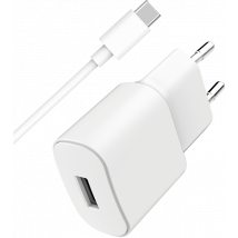 WOW Cargador de red USB A Cable FastCharge USB A/USB C de 2,4 A Blanco - Nuevo