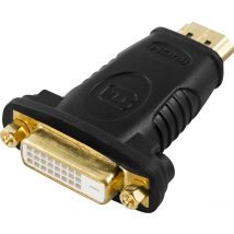 Deltaco HDMI-10 cambiador de género para cable 19-pin HDMI DVI Negro - Nuevo