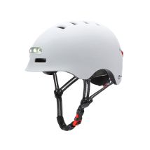 Casque homologué Youin avec éclairage LED USB réglable Taille L (58-61 cm) Blanc
