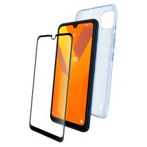 Pack Protection 2-en-1 Coque Souple pour Wiko Y62 / Y62 Plus et Protège-Écran Noir transparent