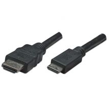 Manhattan 304955 câble HDMI 1,8 m HDMI Type A (Standard) HDMI Type C (Mini) Noir
