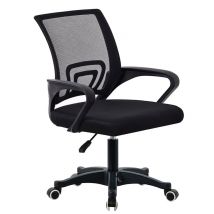 Chaise de bureau AMS-OFFICE OFFICE-LIGHT-BLACK Fauteuil informatique - Siège de bureau coloris noir et tissu MESH