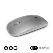 SUBBLIM Ratón Óptico Inalámbrico 2.4G y Bluetooth Dual Flat Mouse Recargable Plateado - Nuevo