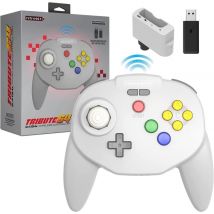 Retro-Bit Tribute 64 2.4GHz Manette sans Fil pour Nintendo 64/Switch/PC/Mac Gris