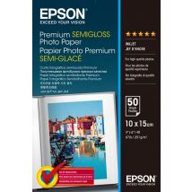 Carta fotografica Epson Premium Semi-Gloss - 10x15cm - 50 Fogli - Nuovo